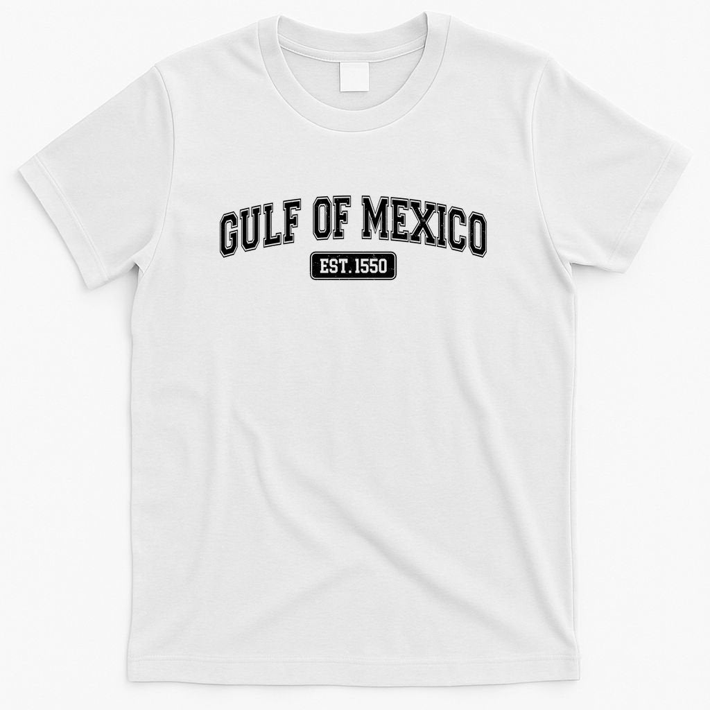 Sporty Varsity Style Gulf of Mexico EST 1550 T-Shirt