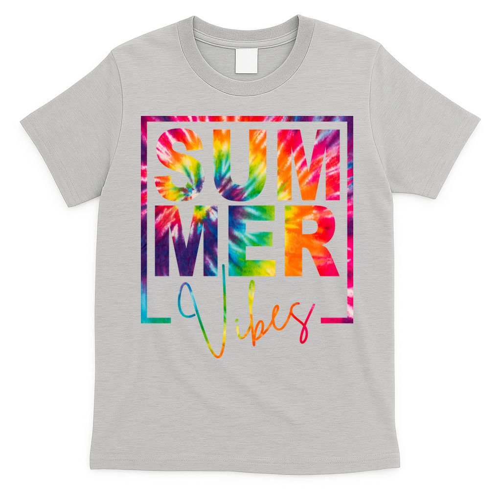 Summer Vibes Tie Dye Colorful Fun T-Shirt