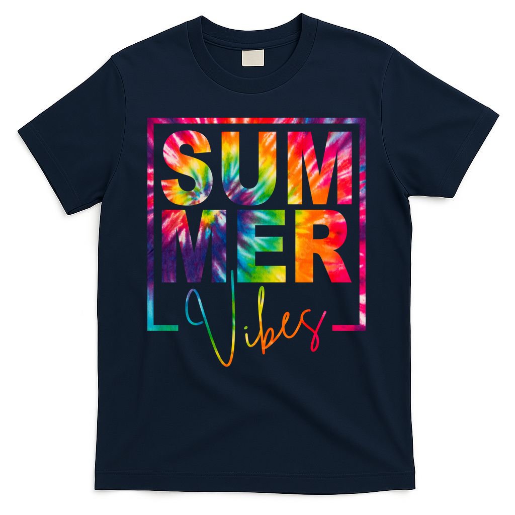 Summer Vibes Tie Dye Colorful Fun T-Shirt