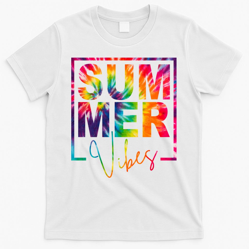 Summer Vibes Tie Dye Colorful Fun T-Shirt