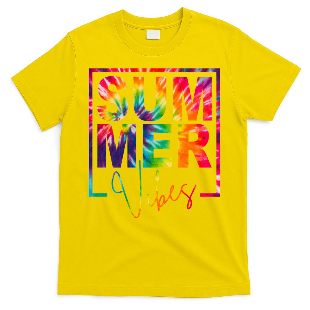 Summer Vibes Tie Dye Colorful Fun T-Shirt