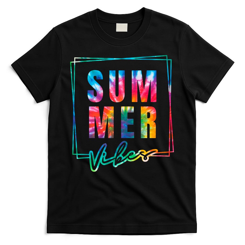 Summer Vibes Tie Dye Summer Vacation T-Shirt