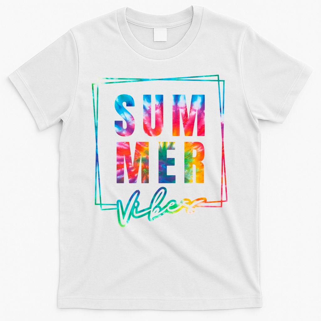 Summer Vibes Tie Dye Summer Vacation T-Shirt