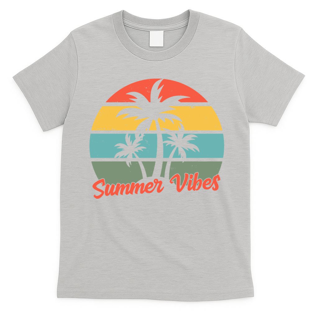 Summer Vibes Tropical Retro Sunset T-Shirt