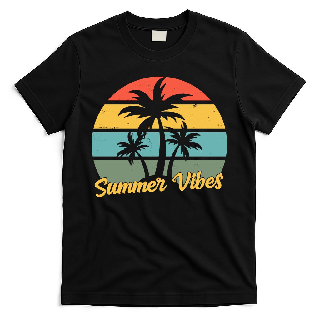 Summer Vibes Tropical Retro Sunset T-Shirt