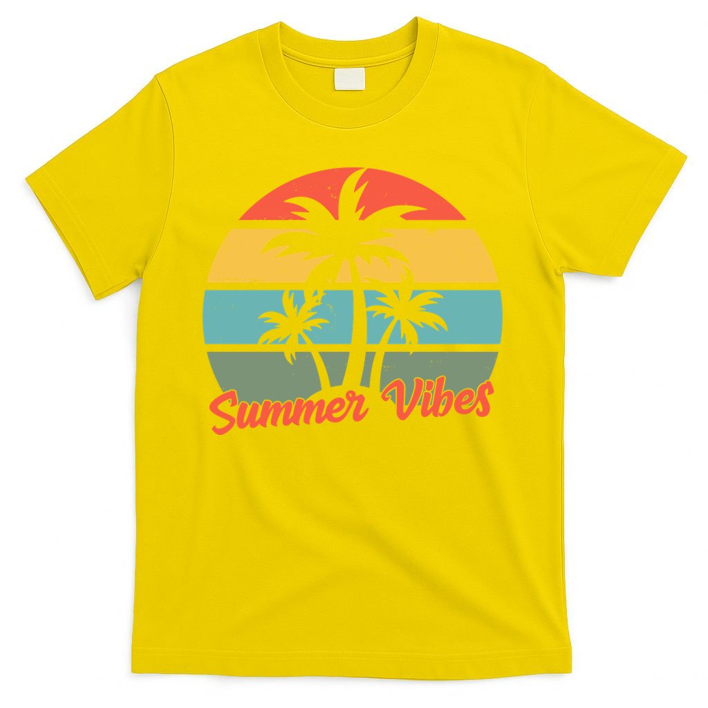 Summer Vibes Tropical Retro Sunset T-Shirt