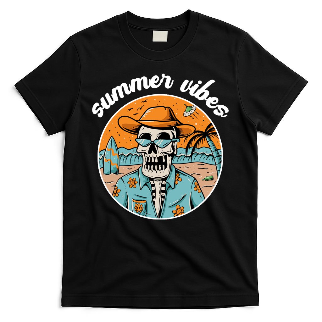 Summer Vibes Vintage Retro Skeleton T-Shirt