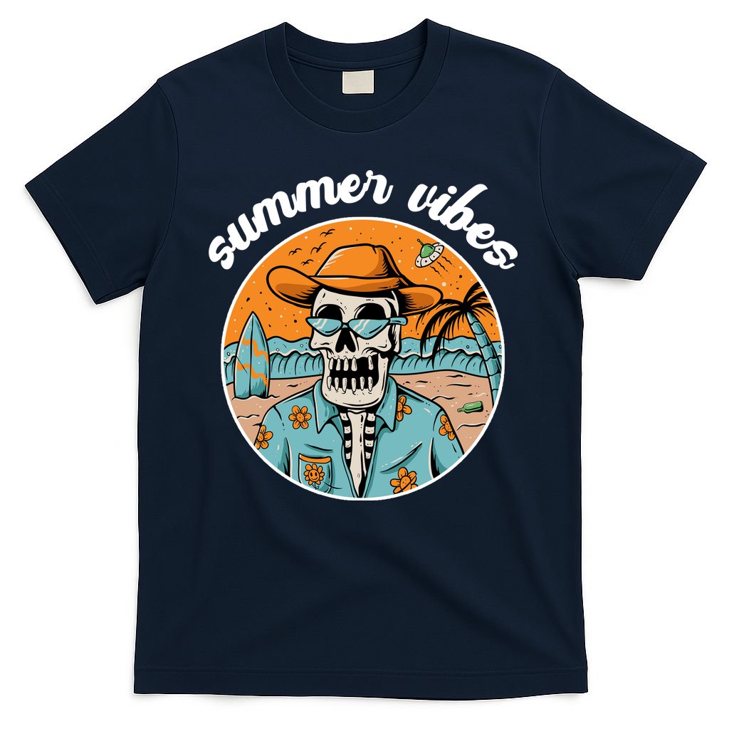 Summer Vibes Vintage Retro Skeleton T-Shirt
