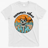 Summer Vibes Vintage Retro Skeleton T-Shirt