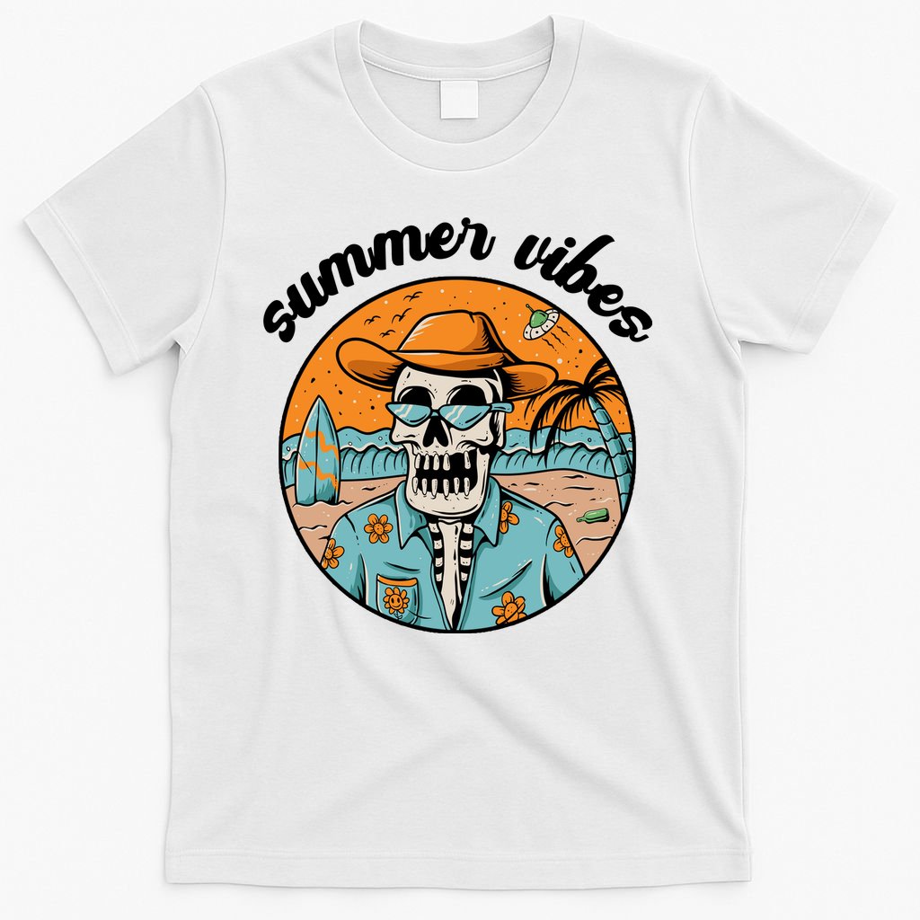 Summer Vibes Vintage Retro Skeleton T-Shirt