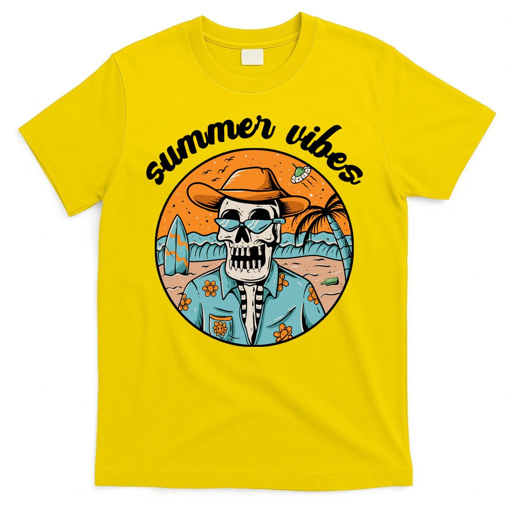 Summer Vibes Vintage Retro Skeleton T-Shirt