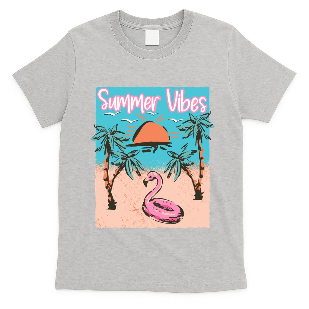 Summer Vibes Vacay Beach Flamingo Vacation Gift T-Shirt