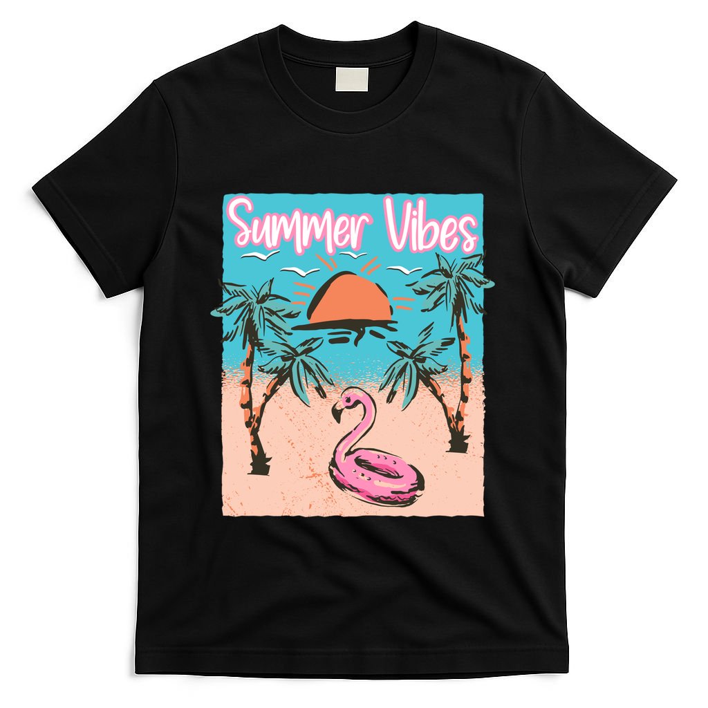 Summer Vibes Vacay Beach Flamingo Vacation Gift T-Shirt