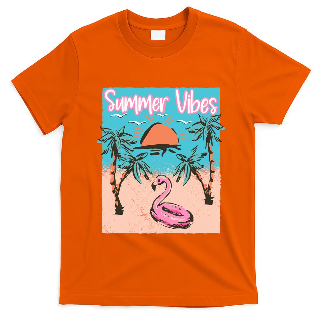 Summer Vibes Vacay Beach Flamingo Vacation Gift T-Shirt