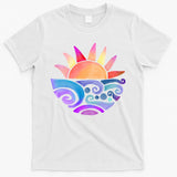 Summer Water Color Sunset Beach T-Shirt