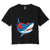 Shark With Heart, Shark Lovers Valentine Gift For Valentine Day Women's Crop Top Tee