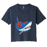 Shark With Heart, Shark Lovers Valentine Gift For Valentine Day Women's Crop Top Tee