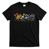 Subtle Wildflowers Lgbtq Month Rainbow Florals T-Shirt