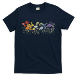 Subtle Wildflowers Lgbtq Month Rainbow Florals T-Shirt