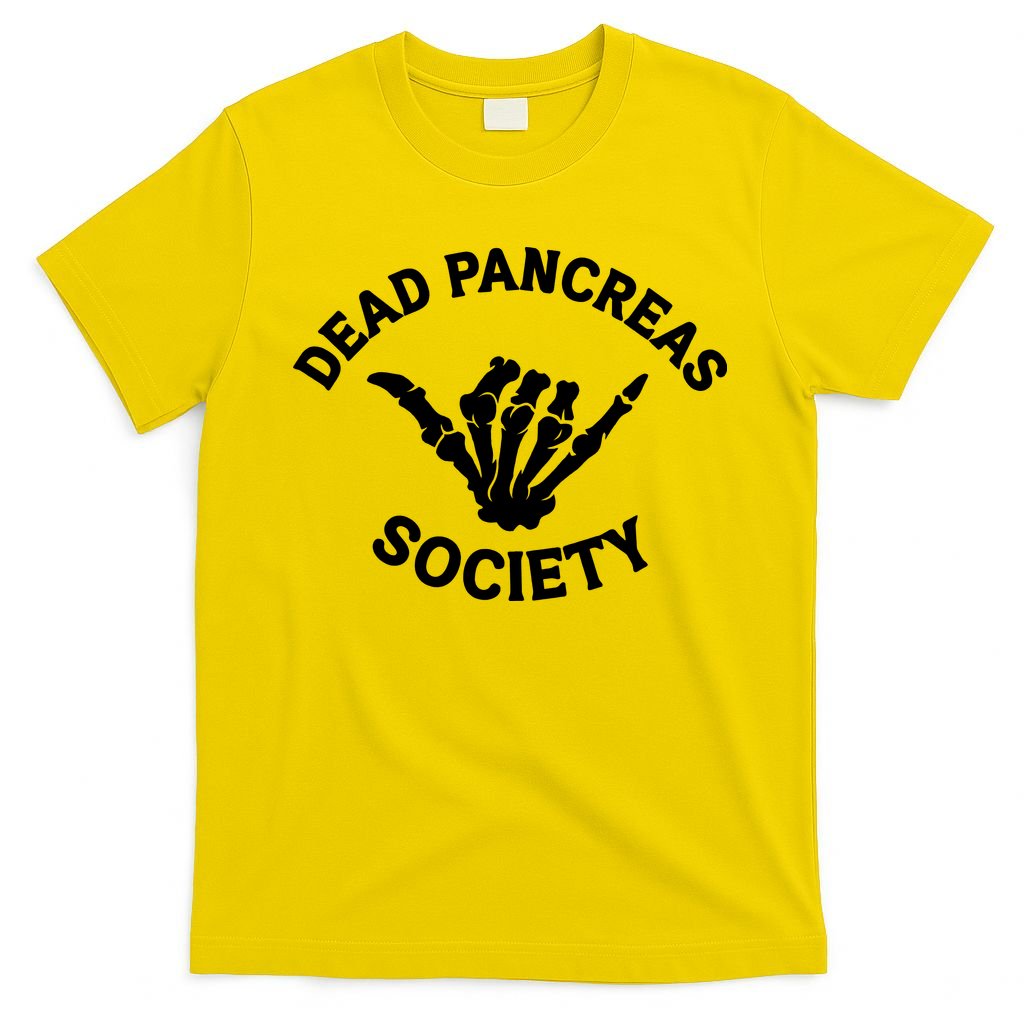 Type 1 Diabetes Awareness Dead Pancreas Society Skeleton Hand Halloween T-Shirt