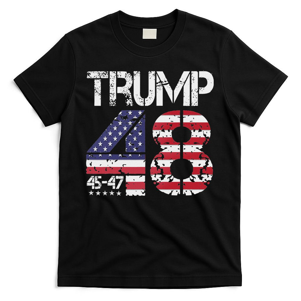 Trump 2028 President 45 47 48 American Flag Trump 2028 T-Shirt