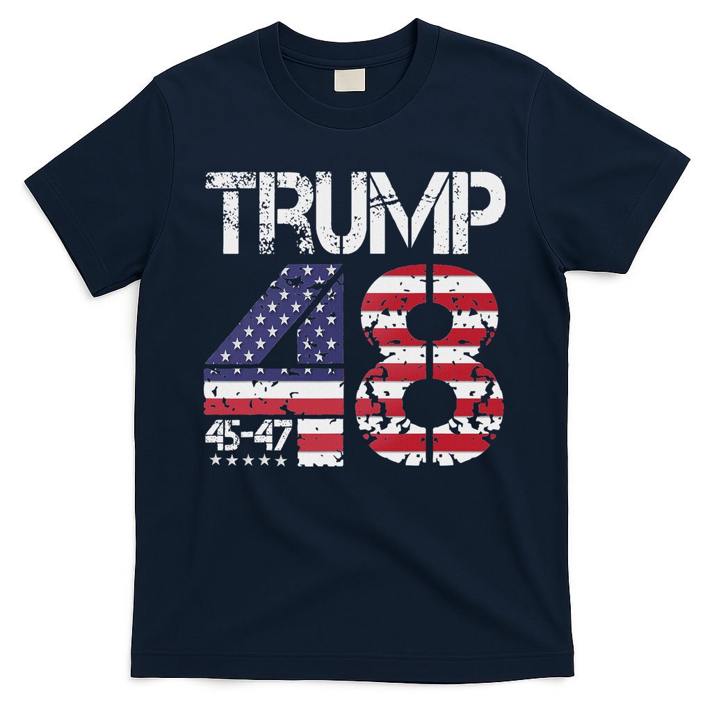 Trump 2028 President 45 47 48 American Flag Trump 2028 T-Shirt