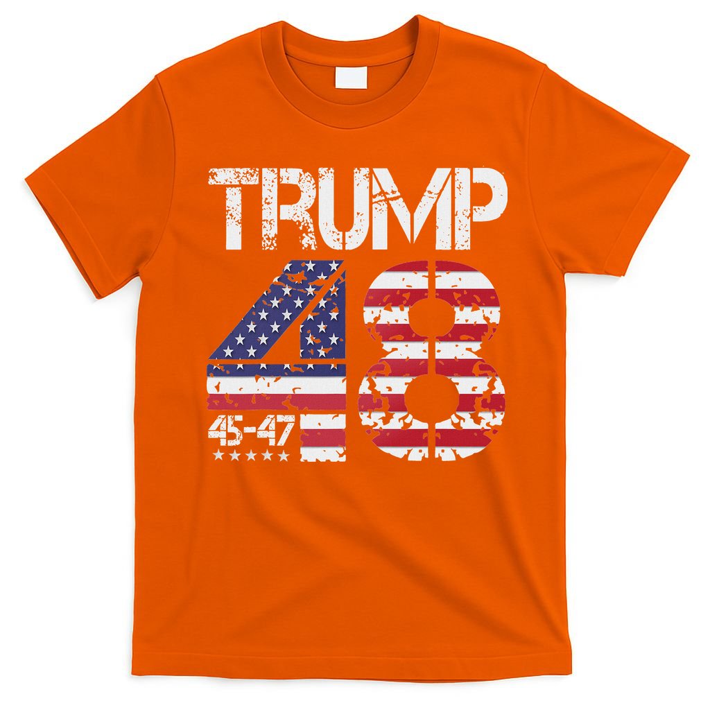 Trump 2028 President 45 47 48 American Flag Trump 2028 T-Shirt