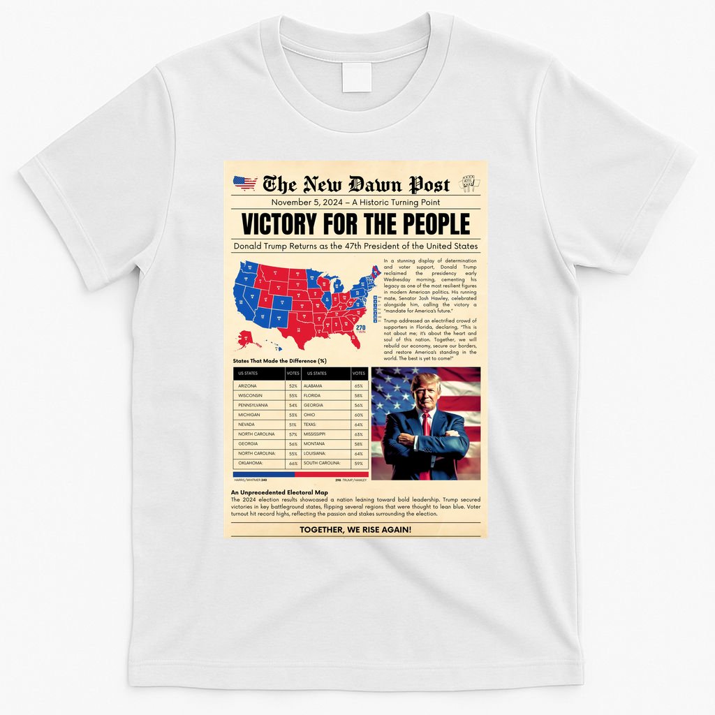 Trump 2025 Victory News Paper T-Shirt