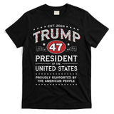 Trump 47th President Vintage Whiskey Label Fun Trump 2024 T-Shirt