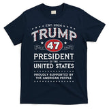 Trump 47th President Vintage Whiskey Label Fun Trump 2024 T-Shirt