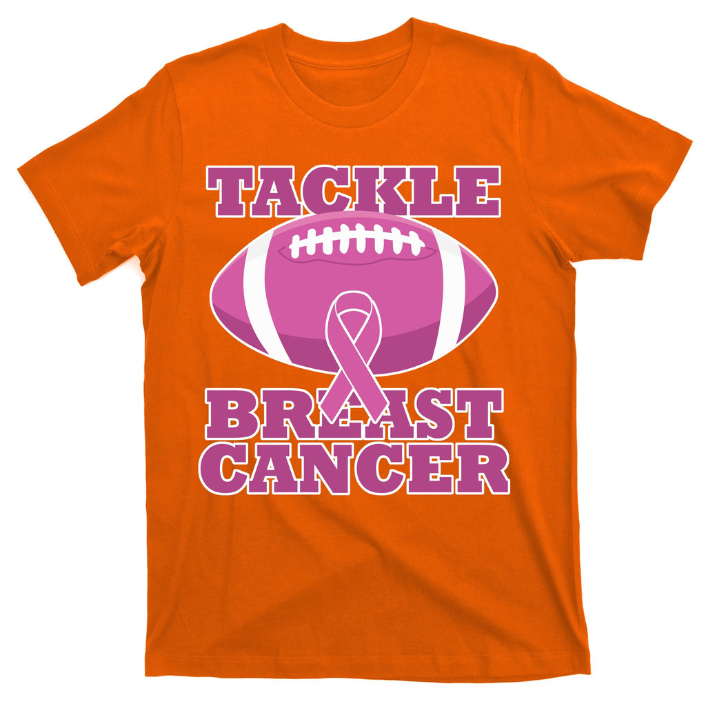 Tackle Breast Cancer Awareness Football  T-Shirt