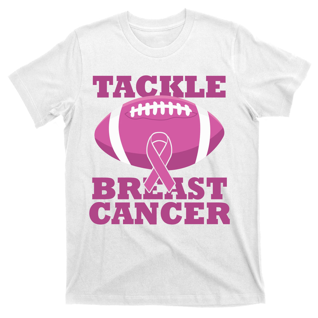 Tackle Breast Cancer Awareness Football  T-Shirt
