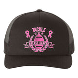 Tackle Breast Cancer Football Pink Ribbon Yupoong Adult 5-Panel Trucker Hat