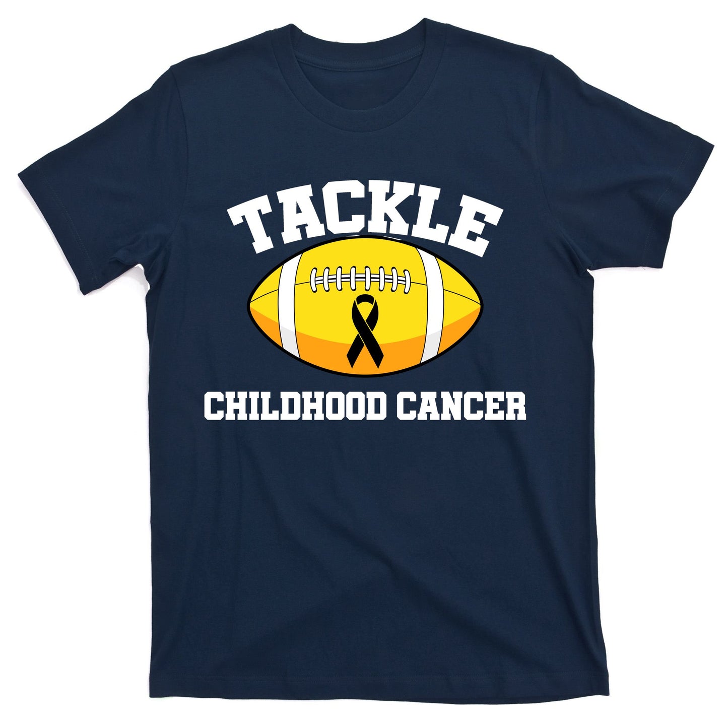 Tackle Childhood Cancer Football Logo T-Shirt