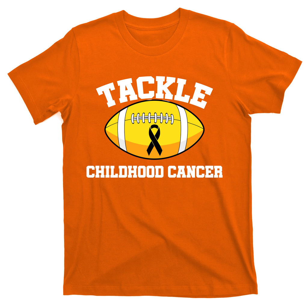 Tackle Childhood Cancer Football Logo T-Shirt