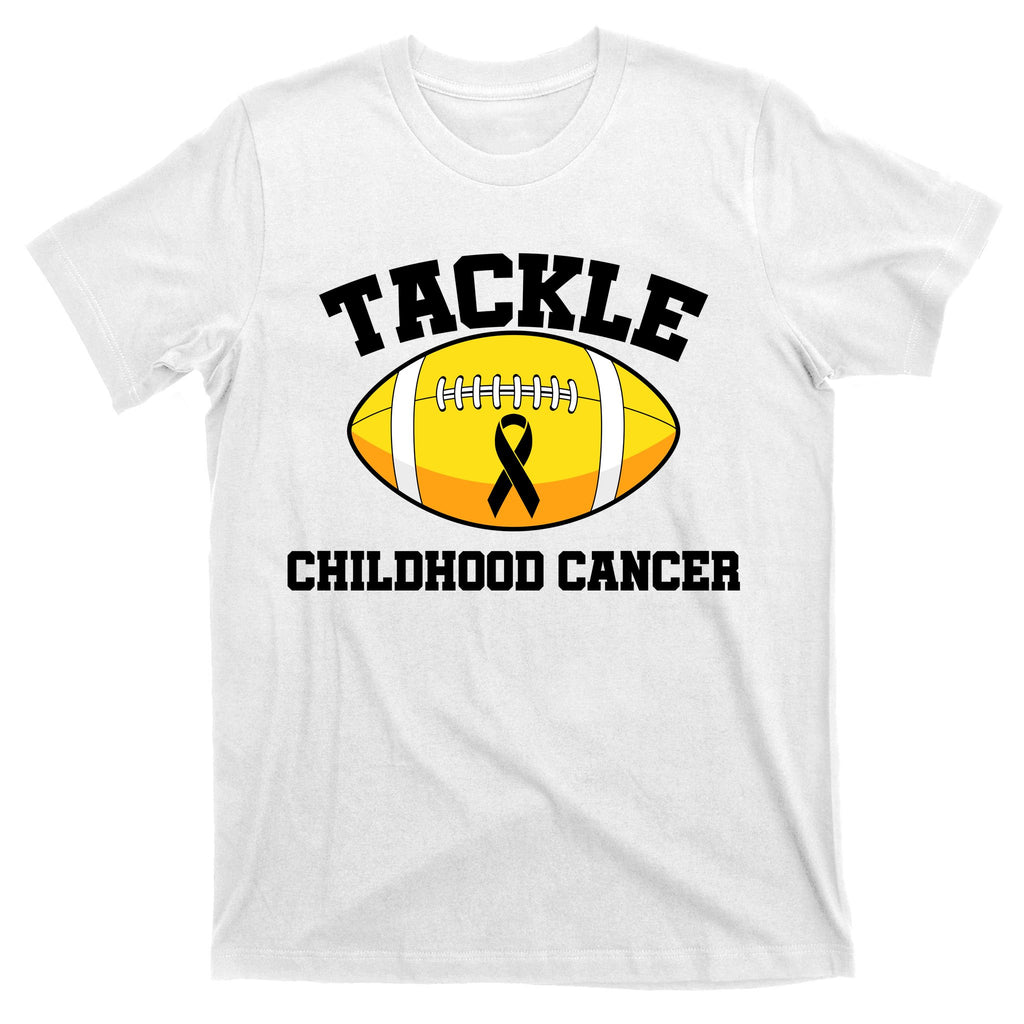 Tackle Childhood Cancer Football Logo T-Shirt