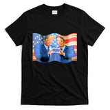 Trump And Musk One Heart Team Funny United States Flag T-Shirt