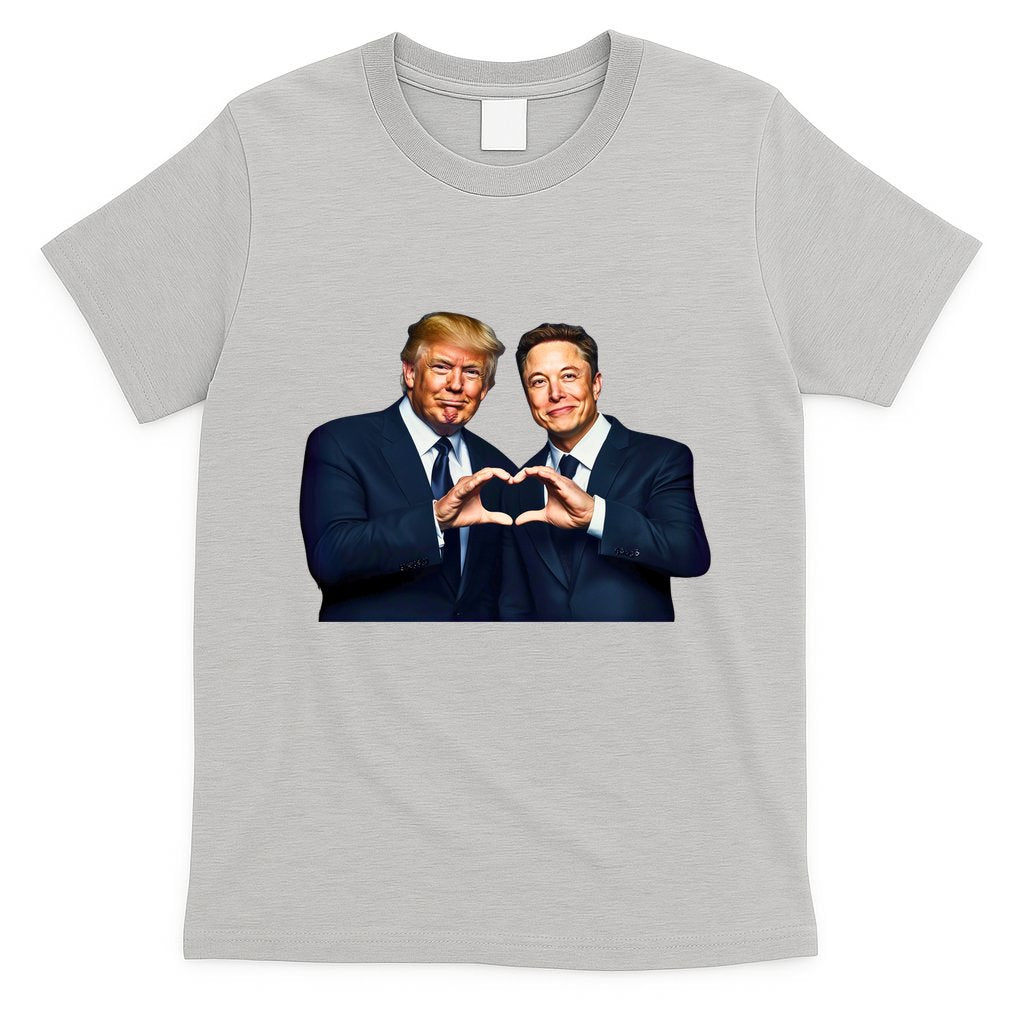 Trump And Musk One Heart Team Funny T-Shirt