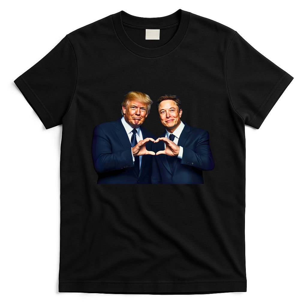 Trump And Musk One Heart Team Funny T-Shirt