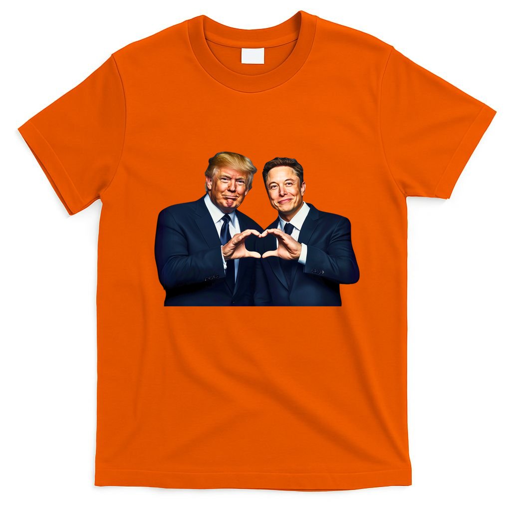 Trump And Musk One Heart Team Funny T-Shirt