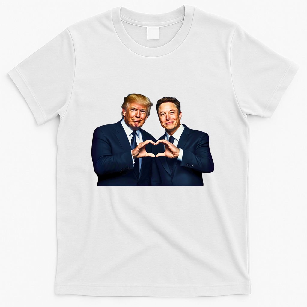 Trump And Musk One Heart Team Funny T-Shirt