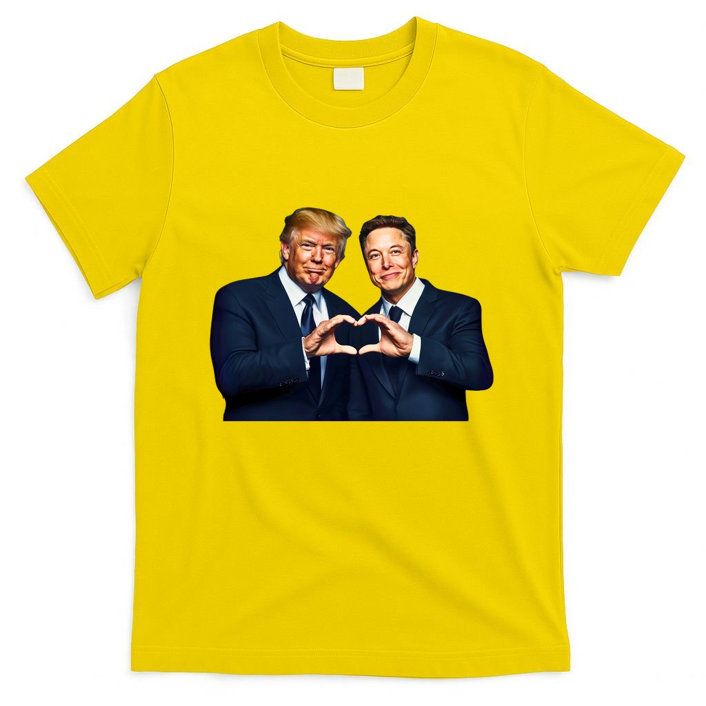 Trump And Musk One Heart Team Funny T-Shirt