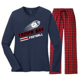 Tampa Bay Football Fan Women's Long Sleeve Flannel Pajama Set