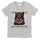 Tummy Ache Survivor Cat Meme Funny Saying Animals T-Shirt