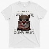 Tummy Ache Survivor Cat Meme Funny Saying Animals T-Shirt