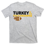 Turkey And Touchdowns Football Festive Thanksgiving T-Shirt
