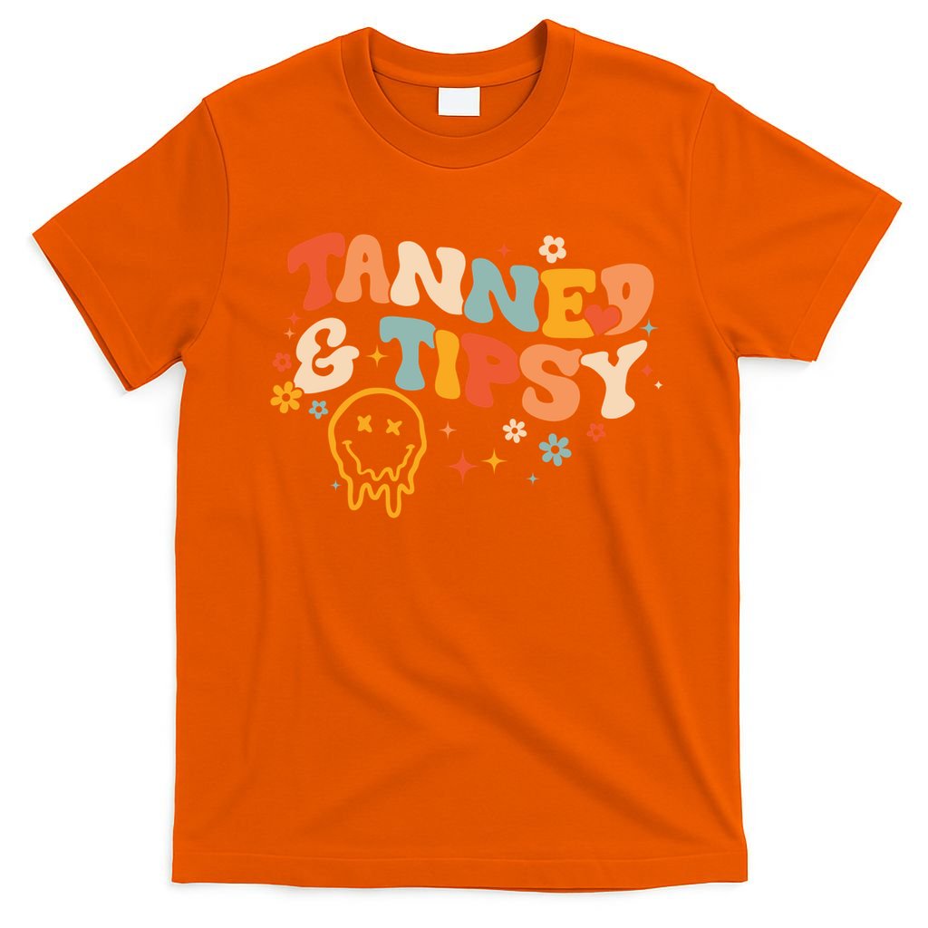 Tanned And Tipsy Funny Summer Tops Beach Meaningful Gift T-Shirt
