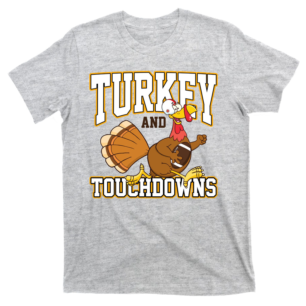 Turkey And Touchdowns Thanksgiving Football T-Shirt