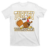 Turkey And Touchdowns Thanksgiving Football T-Shirt