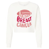 Tackle Breast Cancer Football Cropped Pullover Crew